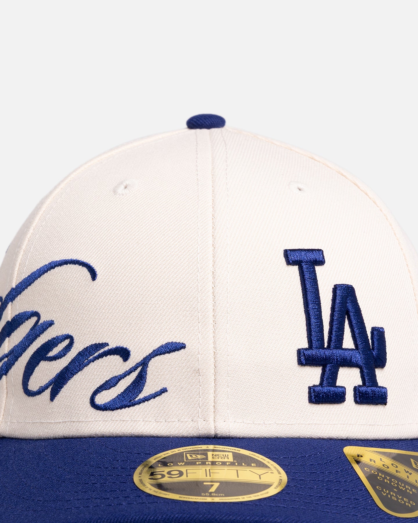 New Era Los Angeles Dodgers 'MLB Side Script 59FIFTY Fitted Light Beige