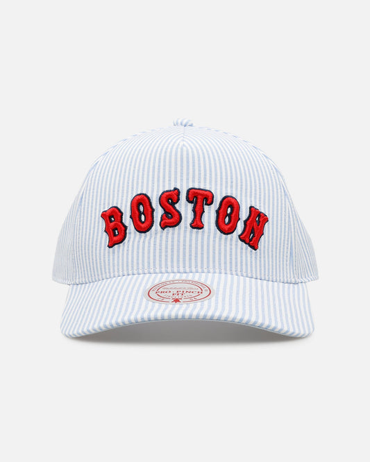 Mitchell & Ness Boston Red Sox 'Seersucker' Pro Pinch Snapback Blue/White