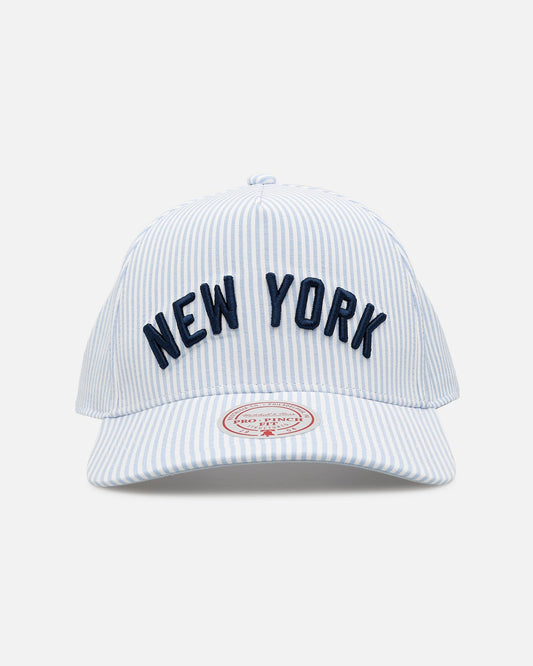 Mitchell & Ness New York Yankees 'Seersucker' Pro Pinch Snapback Blue/White