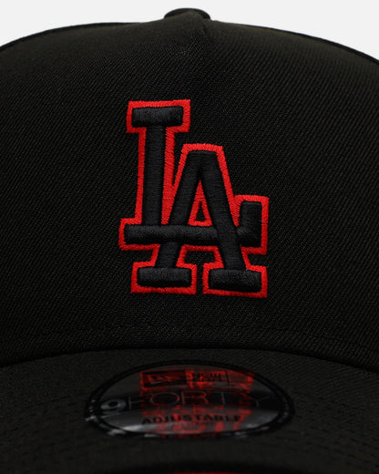 New Era Los Angeles Dodgers 'Easy Black And Scarlet' 9FORTY A-Frame Snapback Black/Scarlet