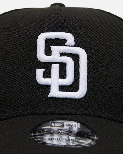 New Era San Diego Padres 'Black' 9FORTY A-Frame Snapback Black/White