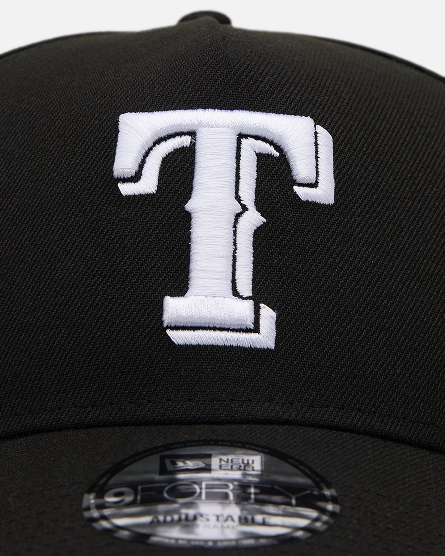 New Era Texas Rangers 'Black' 9FORTY A-Frame Snapback Black/White