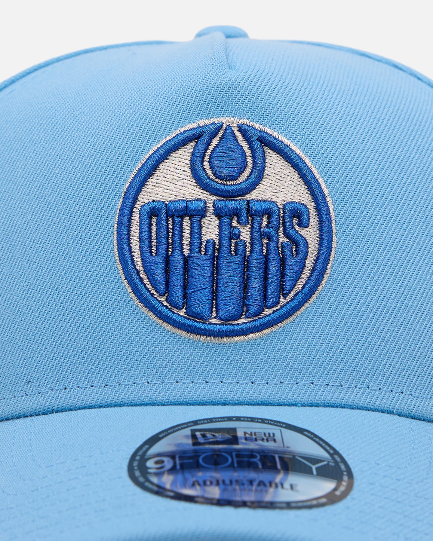 New Era Edmonton Oilers 'Black Sky Blue' 9FORTY A-Frame Snapback Sky Blue