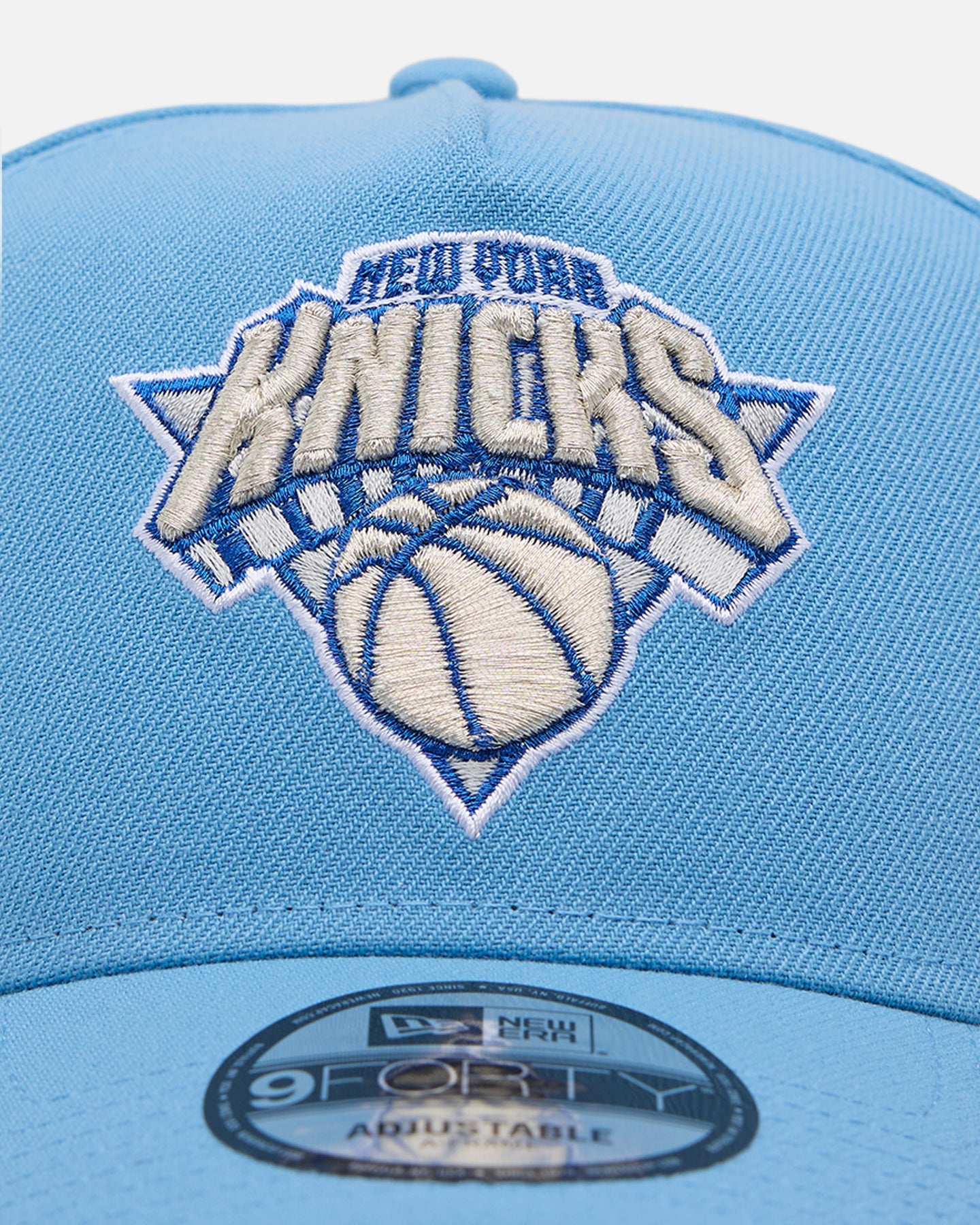 New Era New York Knicks 'Black Sky Blue' 9FORTY A-Frame Snapback Sky Blue