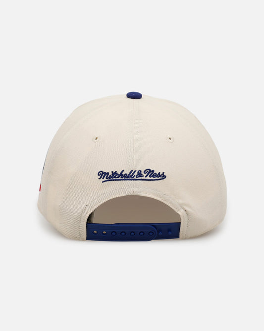 Mitchell & Ness Los Angeles Dodgers 'Pink Team Logo' Pro Pinch Snapback Off White