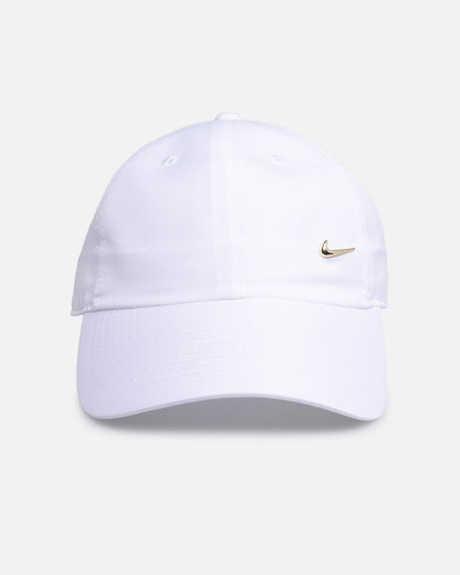 Nike Dri-FIT Club Unstructured Metal Swoosh Strapback Cap White