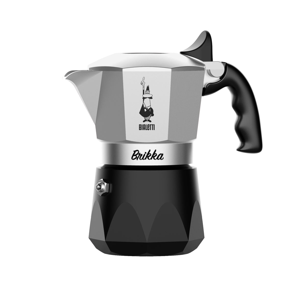 Bialetti Brikka 2 Cup Espresso Maker - Silver and Black
