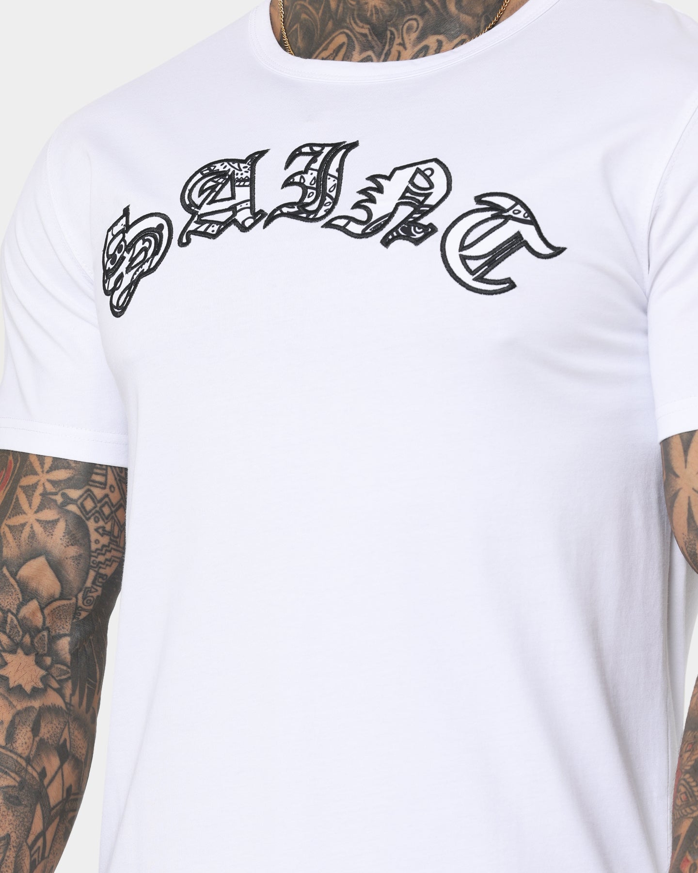 Saint Morta Gothic Paisley El Duplo Short Sleeve T-Shirt White/Black