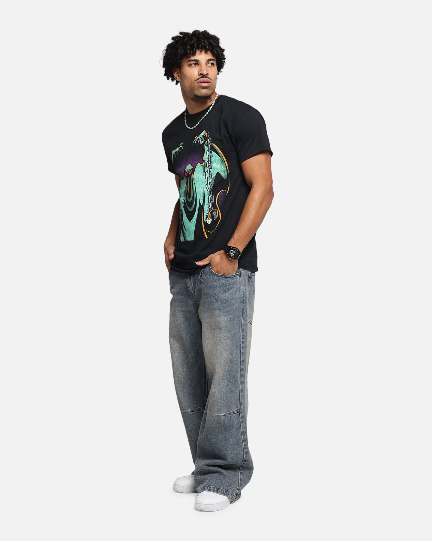 Goat Crew X Scooby-Doo Green Ghost Vintage T-Shirt Black