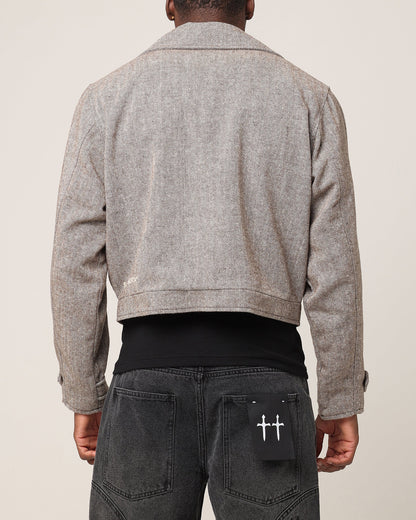 Saint Morta Tweed Cropped Jacket Brown
