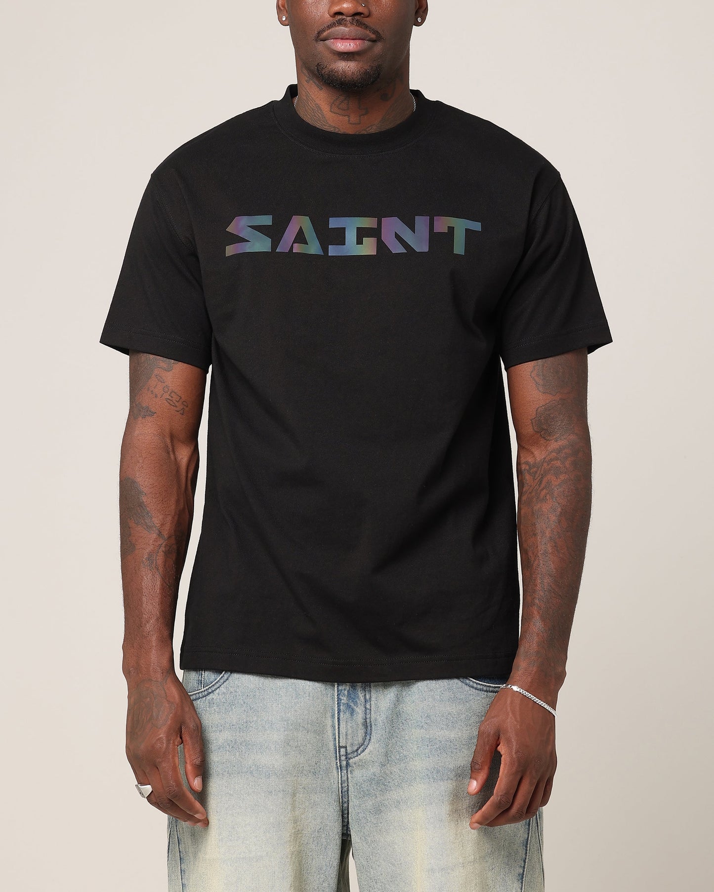 Saint Morta Lafayette V2 Scripture T-Shirt Black/Iridescent