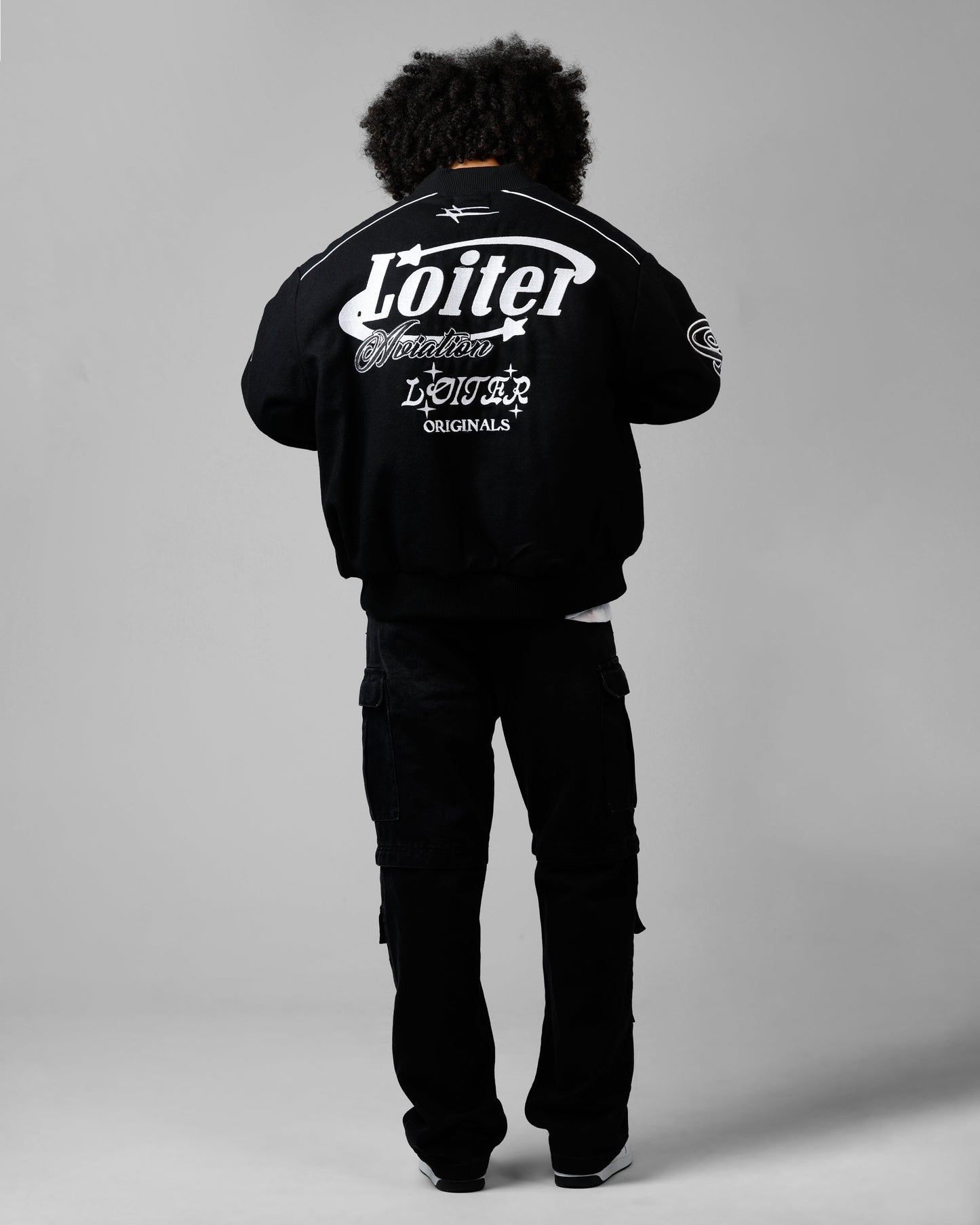 Loiter Aviation Bomber Jacket Black