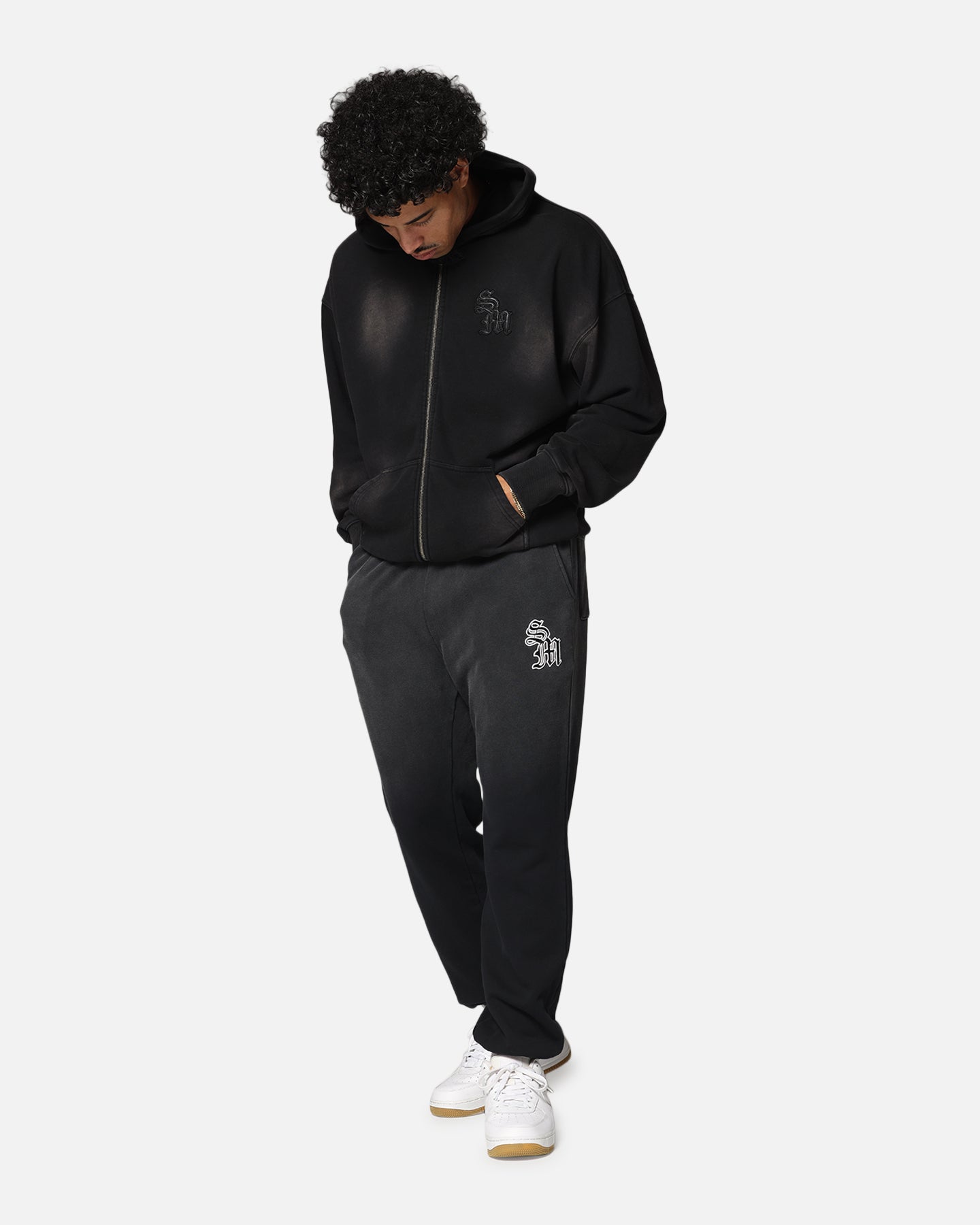 Saint Morta Gothic Zip Hoodie Sunfade Black