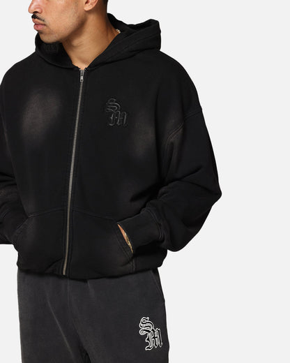 Saint Morta Gothic Zip Hoodie Sunfade Black