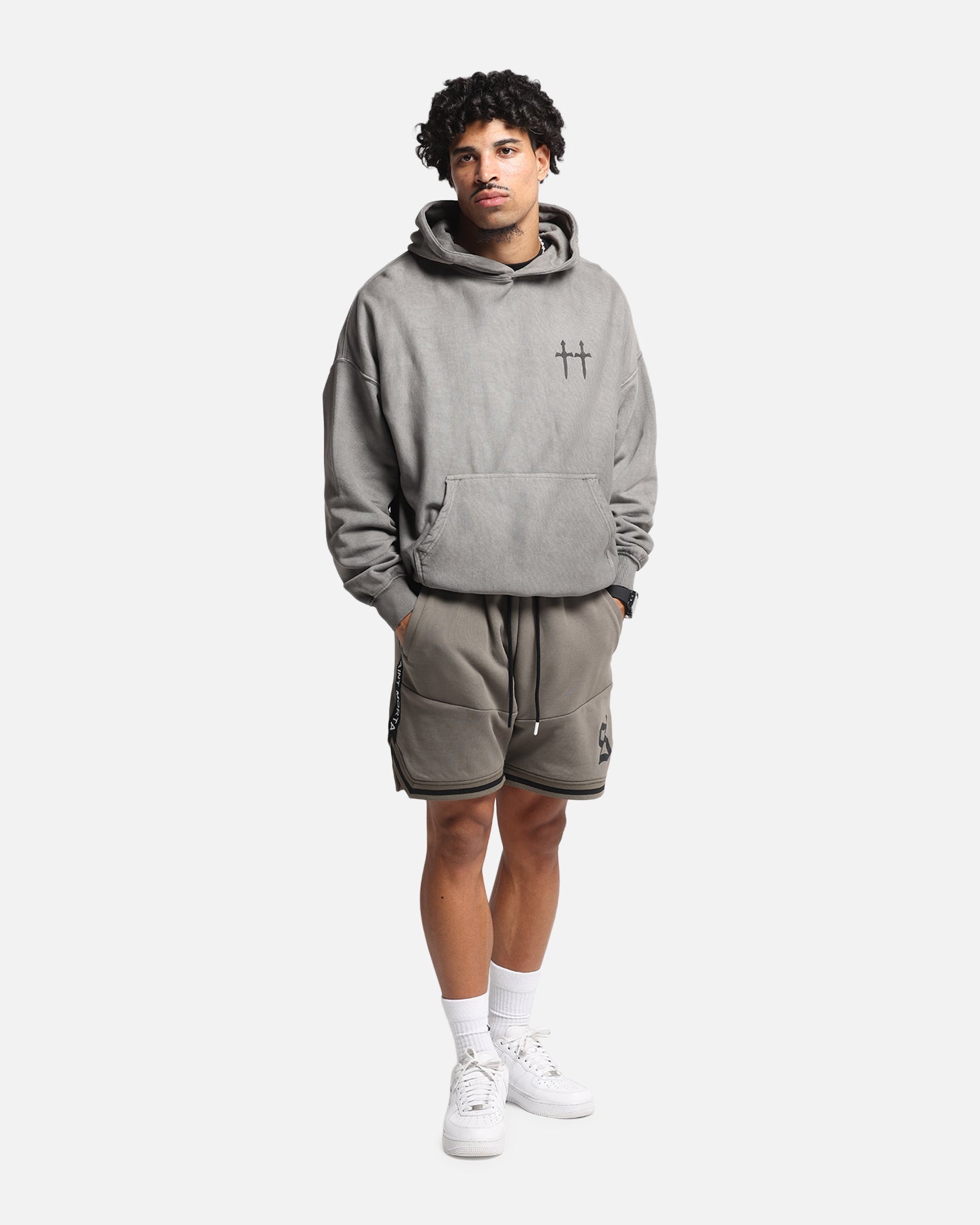 Saint Morta Mortal Boxy Hoodie Washed Charcoal