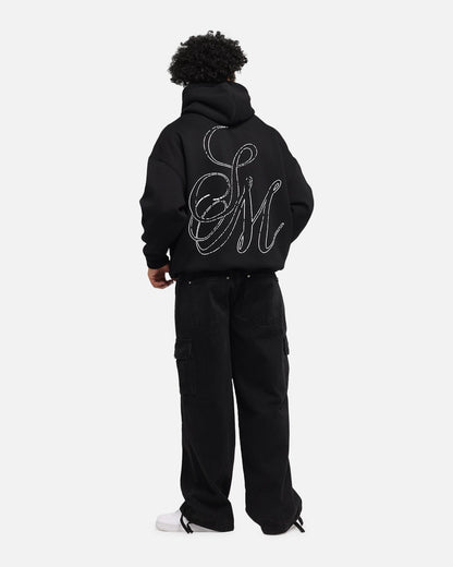 Saint Morta Cursive Boxy Hoodie Black