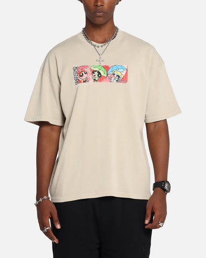 73Studio X Cartoon Network The Powerpuff Girls Box Logo Vintage T-Shirt Stone