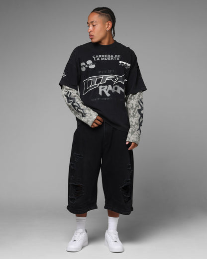 Loiter Performance Layered Long Sleeve T-Shirt Black