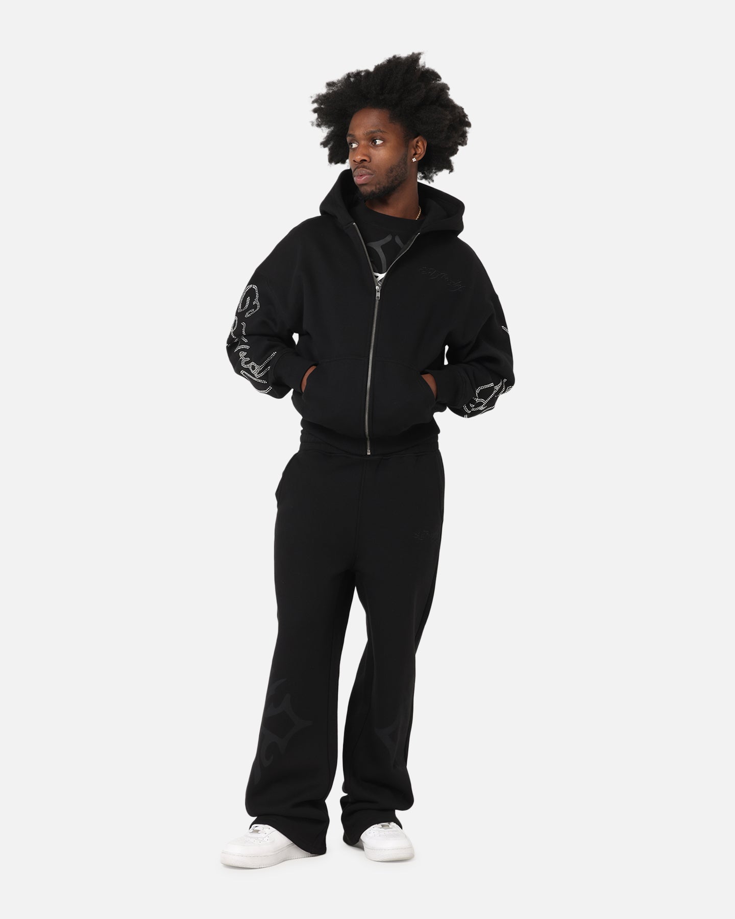 Ed Hardy Trinity Zip Hoodie Black