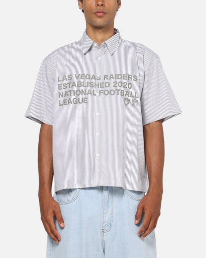 Majest Athletic Las Vegas Raiders Graphic Boxy Shirt White/Navy
