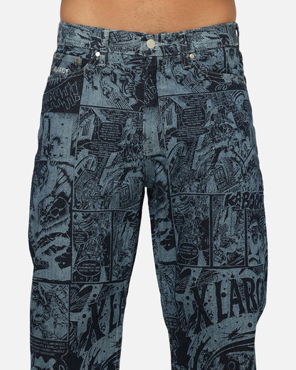 X-Large Comic Denim Pants Indigo
