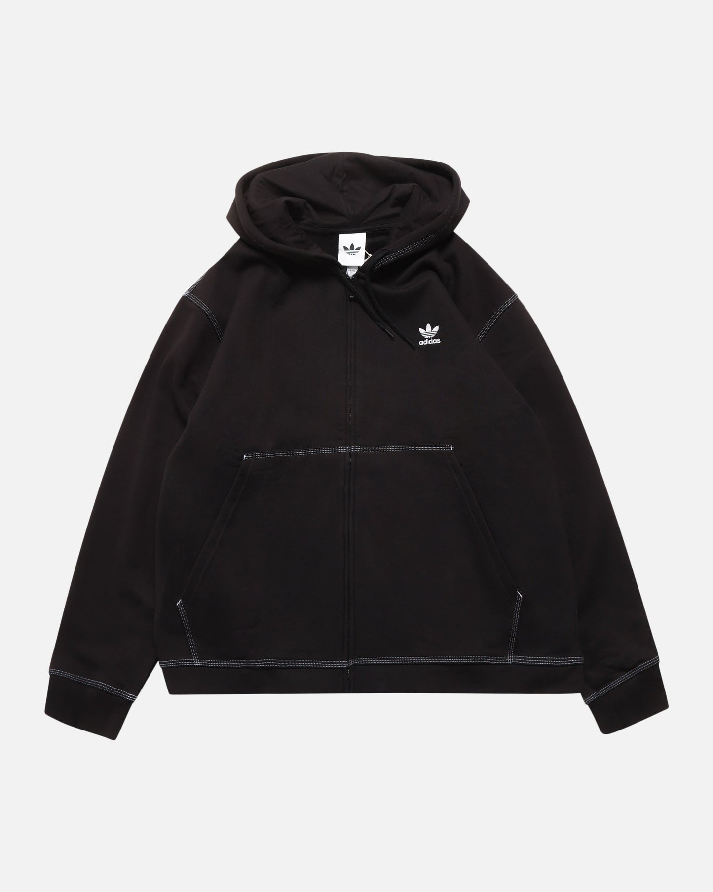 Adidas Essentials Trefoil Full Zip Hoodie Black