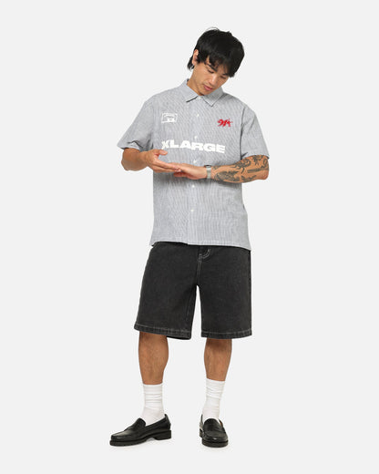 X-Large 91 Star Button Up Shirt White