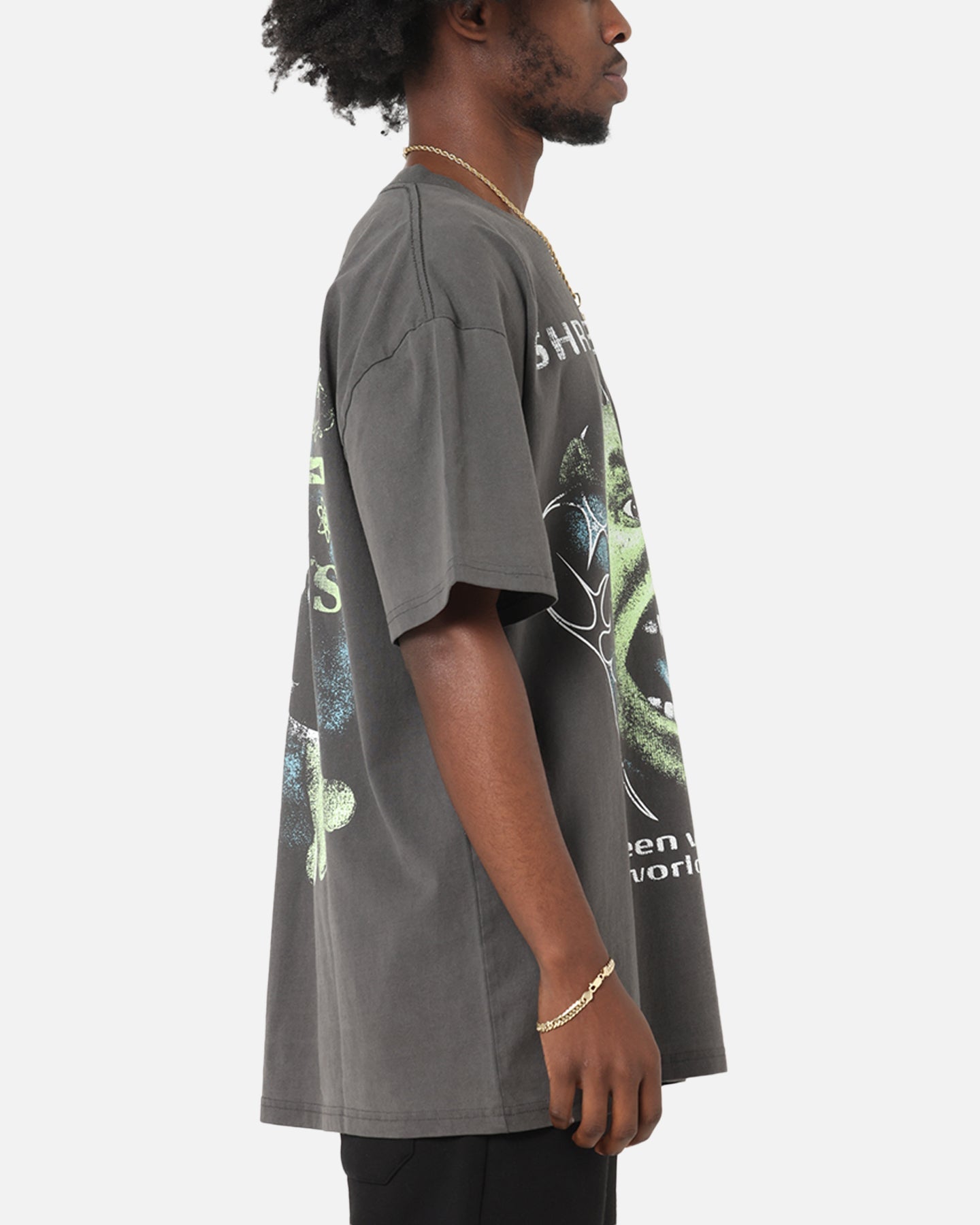 73Studio X Shrek Rave Heavy T-Shirt Black Wash