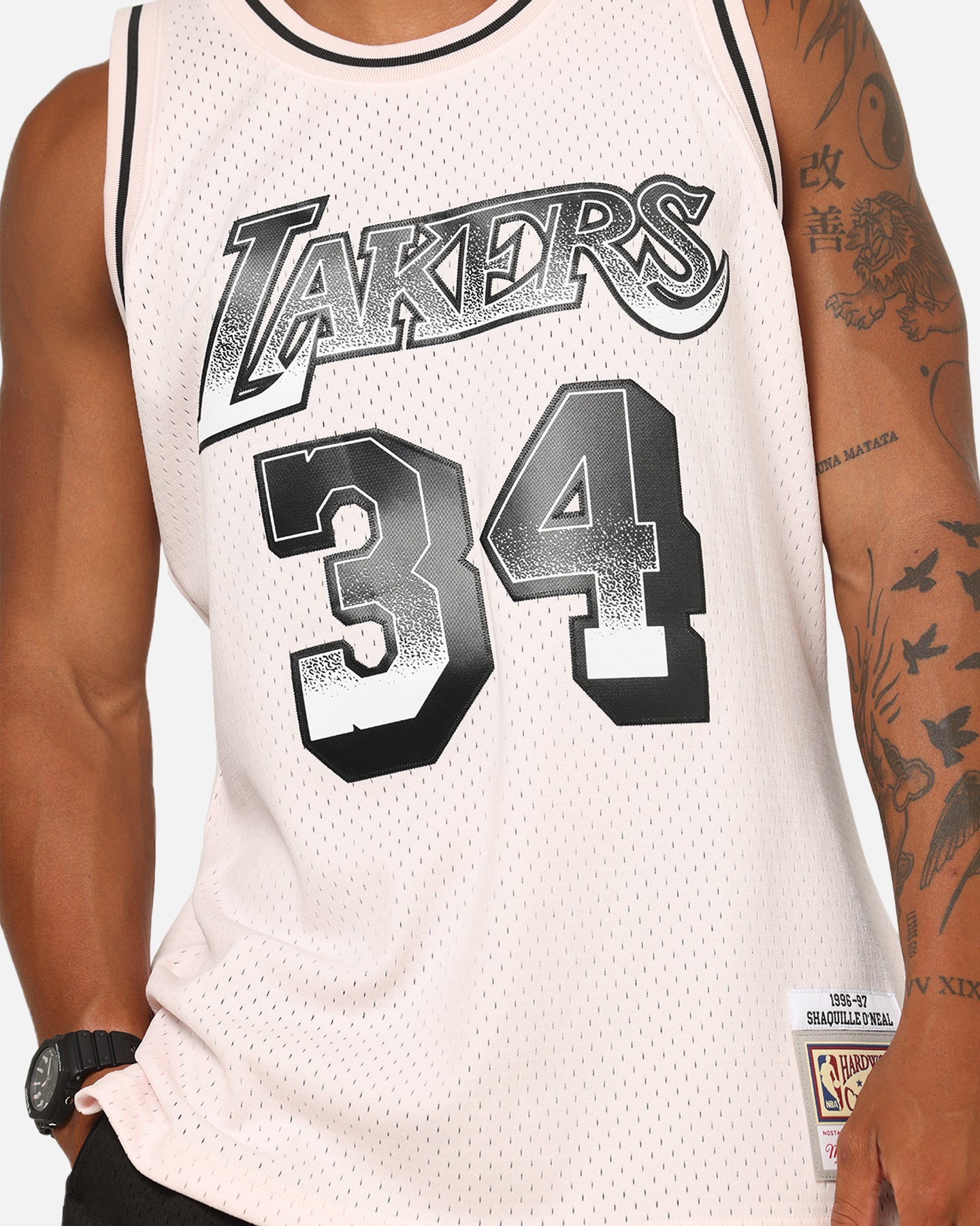 Mitchell & Ness Los Angeles Lakers Shaquille O'Neal LA Champ Swing Jersey Pink