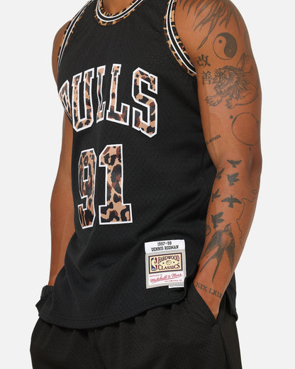 Mitchell & Ness Chicago Bulls Dennis Rodman 'Leopard' Swing Jersey Black/Leopard