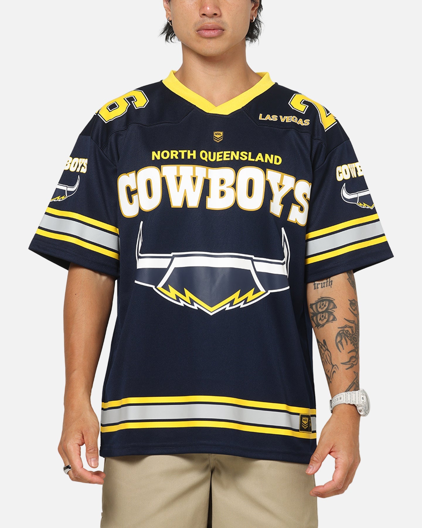 Bleacher Athletic North Queensland Cowboys NRL Vegas Round 2026 Jersey Navy