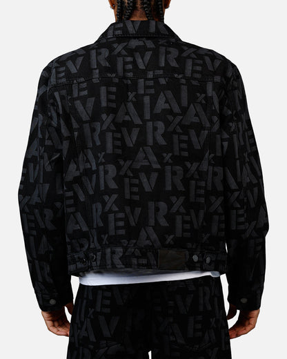 Avirex Monogram Denim Jacket Black