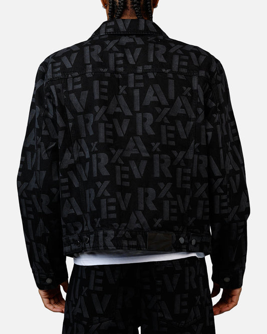 Avirex Monogram Denim Jacket Black