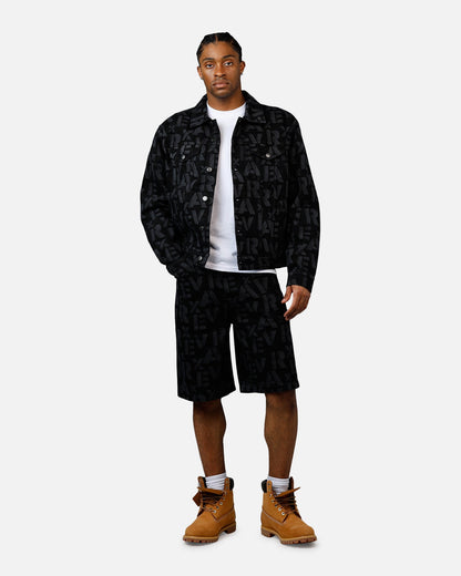 Avirex Monogram Denim Jacket Black