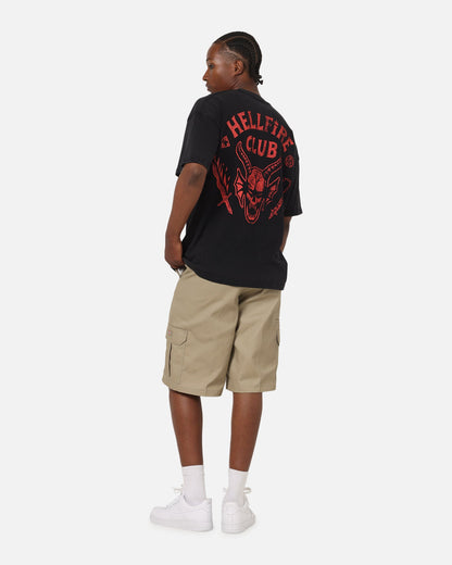 73Studio X Stranger Things Hellfire Lives T-Shirt Black Acidwash