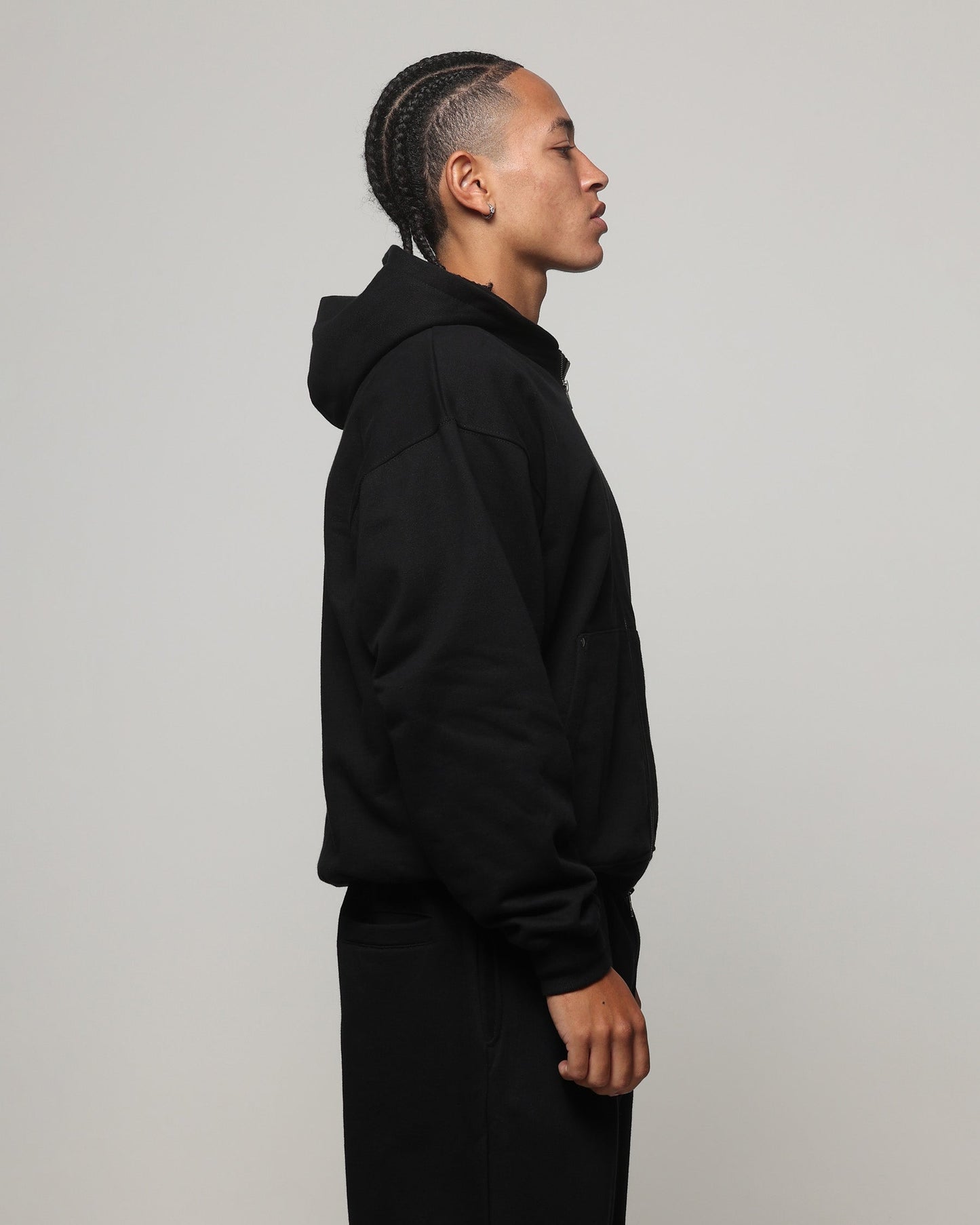 American Thrift Zip Hoodie Black