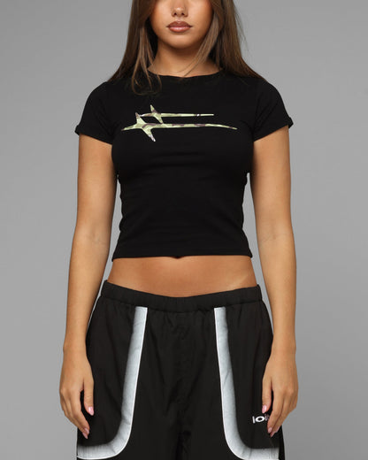 Loiter Women's Hybrid Baby T-Shirt Black