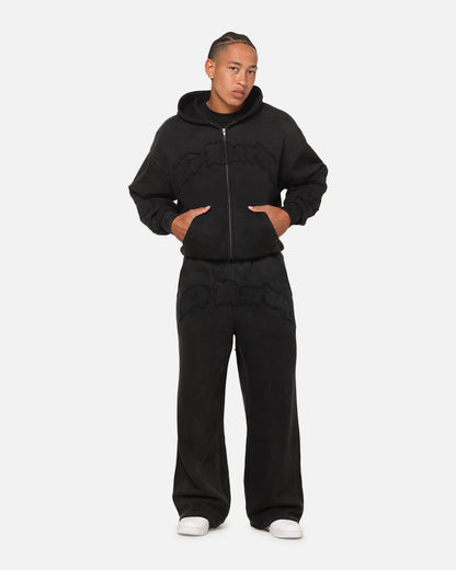 Ed Hardy Fray Zip Hoodie Black