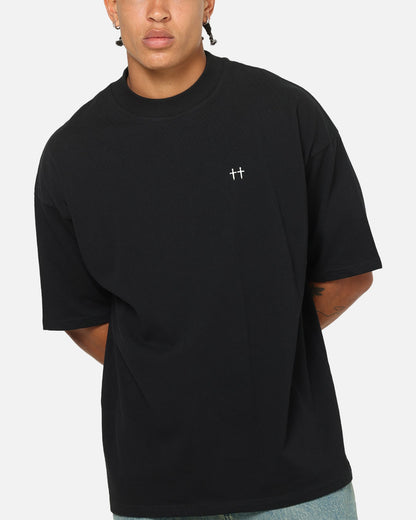 Saint Morta Divine Duty Mock Neck T-Shirt Black