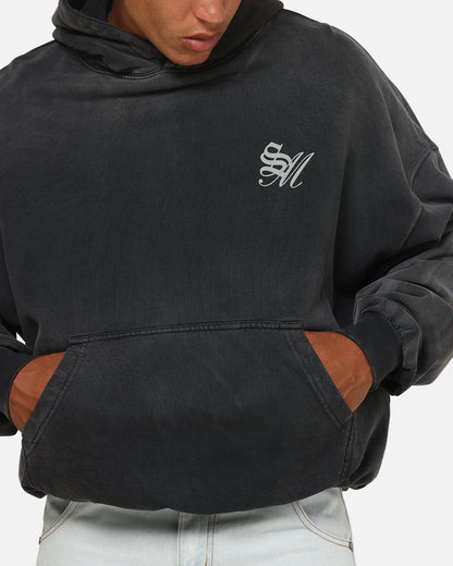 Saint Morta Celestial Boxy Hoodie Black Wash