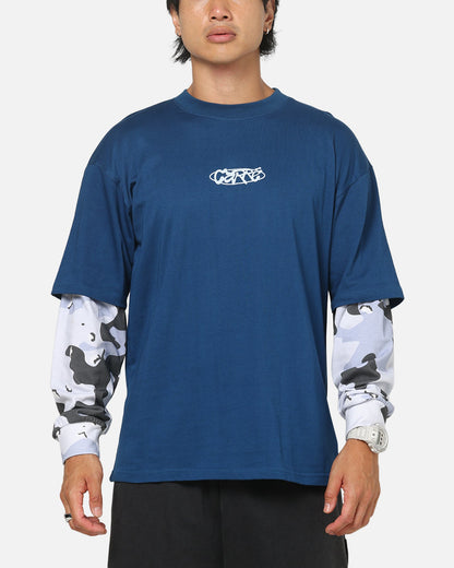 Carre Static Layered Long Sleeve T-Shirt Blue