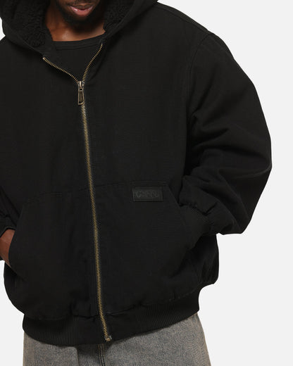 Carre Sherpa Lined Zip Hoodie Black
