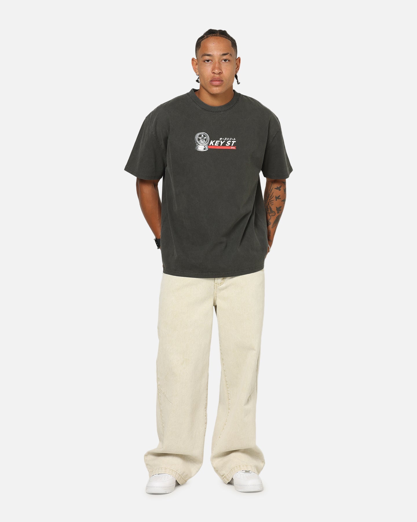 Key Street Wheels T-Shirt Black Wash