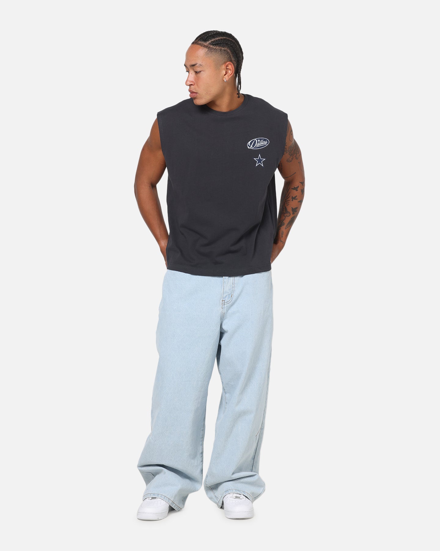 Mitchell & Ness Dallas Cowboys Americas Team Boxy Muscle T-Shirt Washed Black