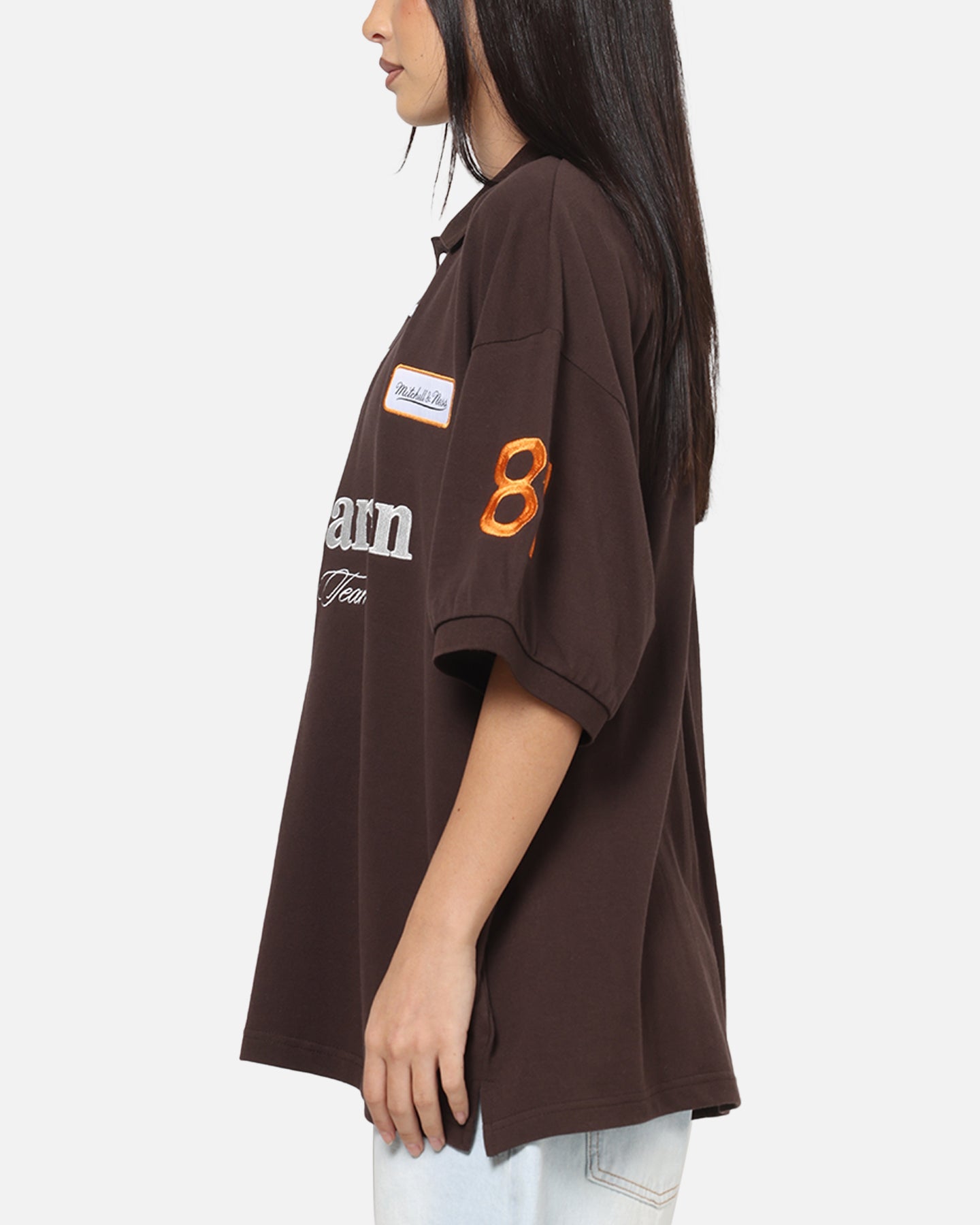 Mitchell & Ness X Mclaren Heritage Boxy Polo Shirt Chocolate