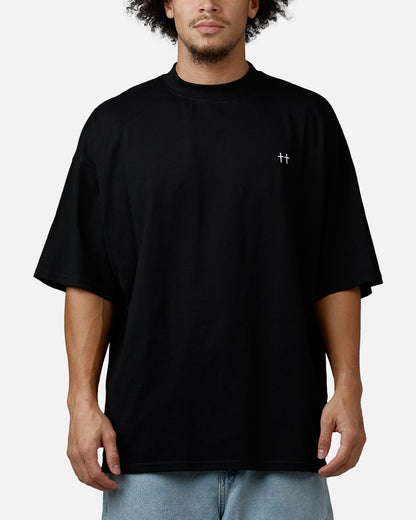 Saint Morta Divine Duty Mock Neck T-Shirt Black