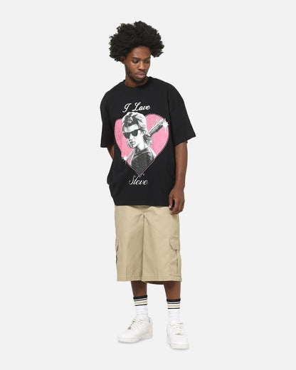 73Studio X Stranger Things I Love Steve Heavy T-Shirt Black