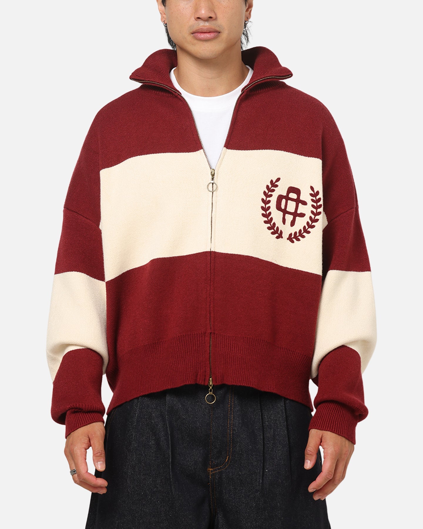 Carre Legacy Knitted Jumper Burgundy/Off White