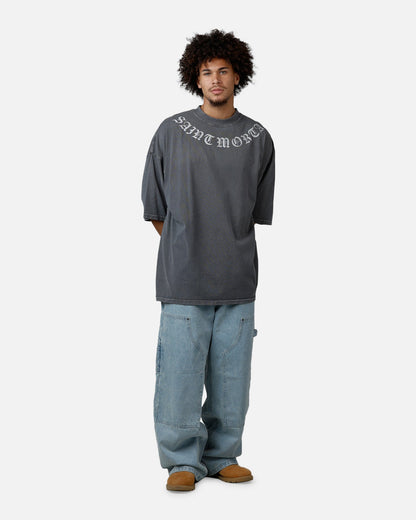 Saint Morta Barbaric Mock Neck T-Shirt Washed Charcoal