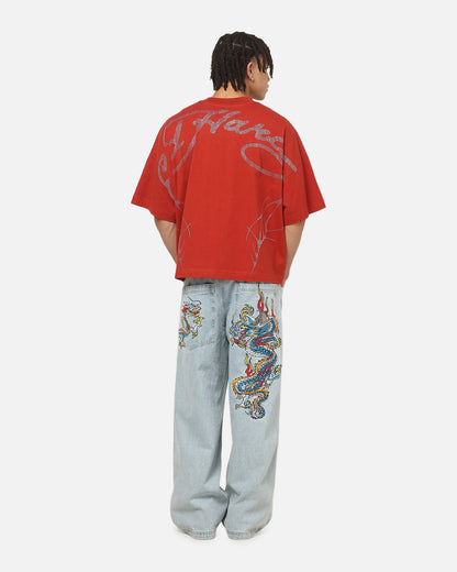Ed Hardy Cyber Rhinestone T-Shirt Red